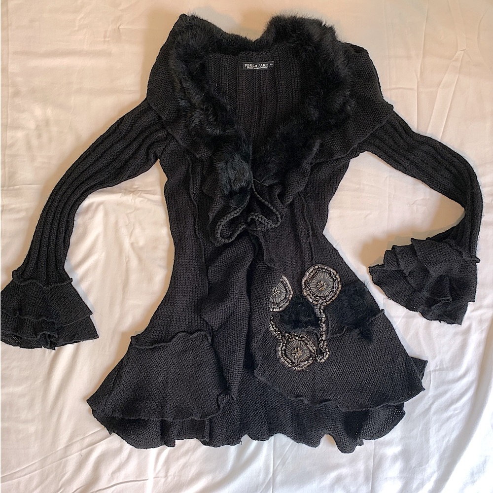 Unique Embellished French Cardigan Size Sm